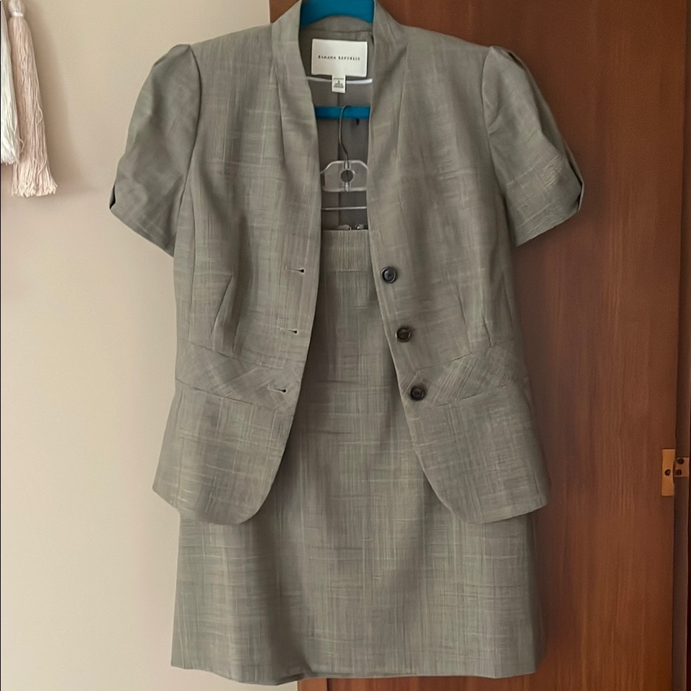 Banana Republic Gray Blazer and Dress Set